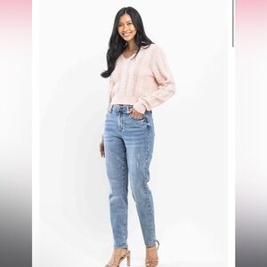 Judy blue hi waist vintage mild distressed  slim fit jeans size 7/28